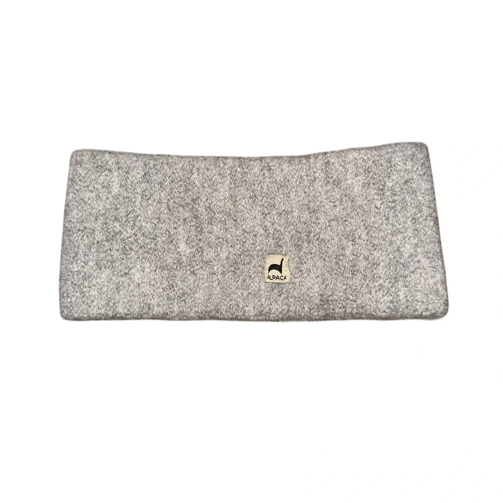 Alpaca Wool Headband Unisex OS Gray Excellent Felted Ear Warmer Winter Wrap